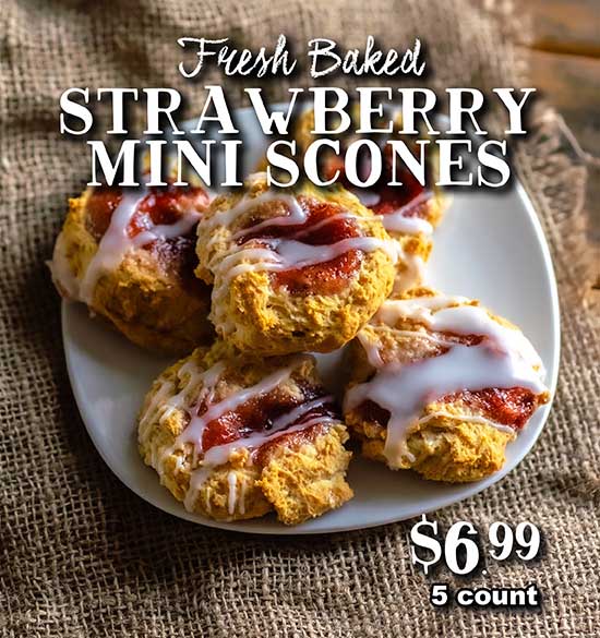Fresh Baked Strawberry Mini Scones