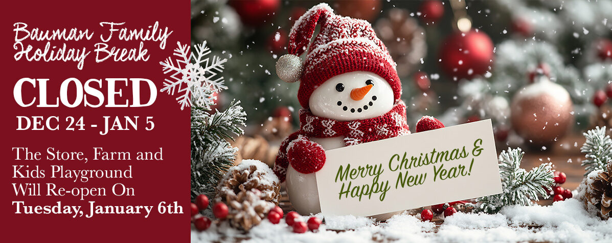 2025 Bauman's Winter Break - Closed