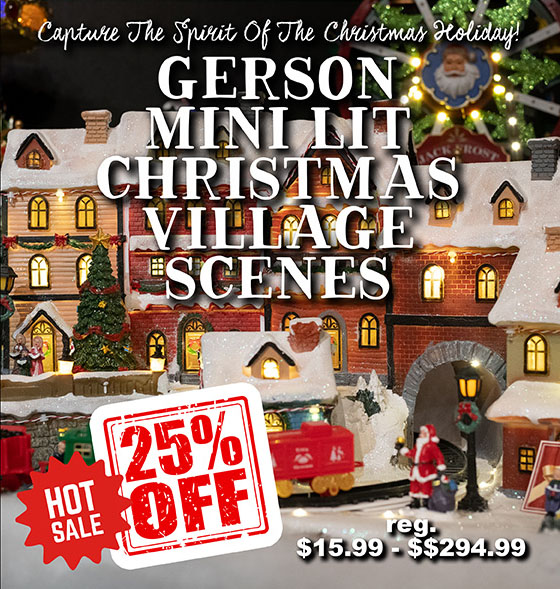 Gerson Mini Lit Christmas Village Scenes - Hot Sale 25% off