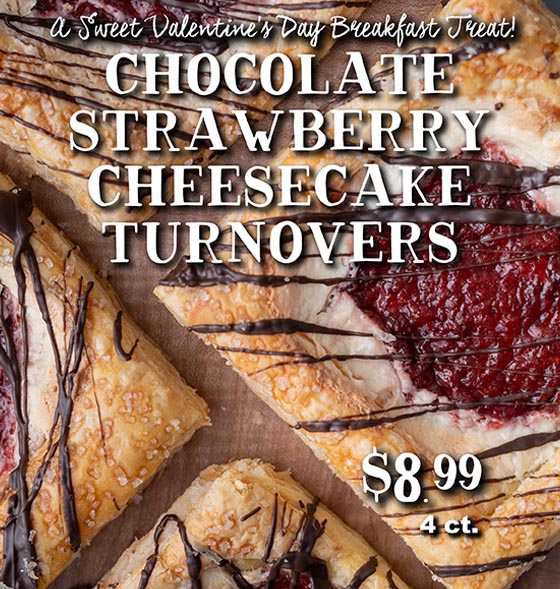 Chocolate strawberry cheesecake turnovers
