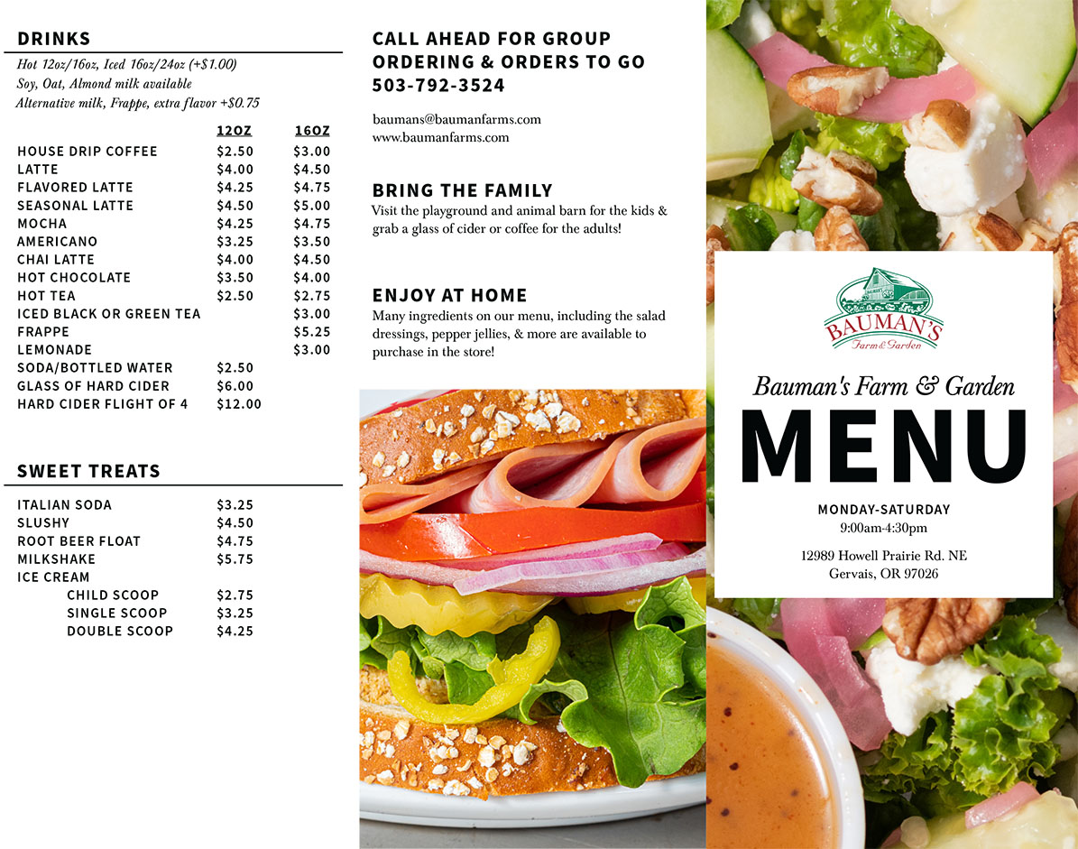Bauman Deli & Coffee Shop Menu