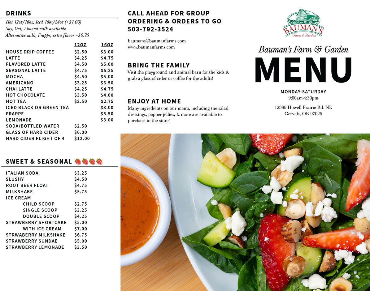 Bauman Deli & Coffee Shop Menu