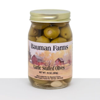 Pickled Garlic Stuffed Olives from Bauman Farms