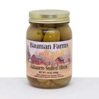Pickled Habanero Stuffed Olives from Bauman Farms